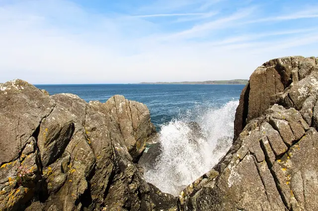 a rocky cliff overlooking the ocean