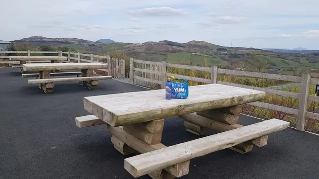 Picnic benches at Churchill community park
