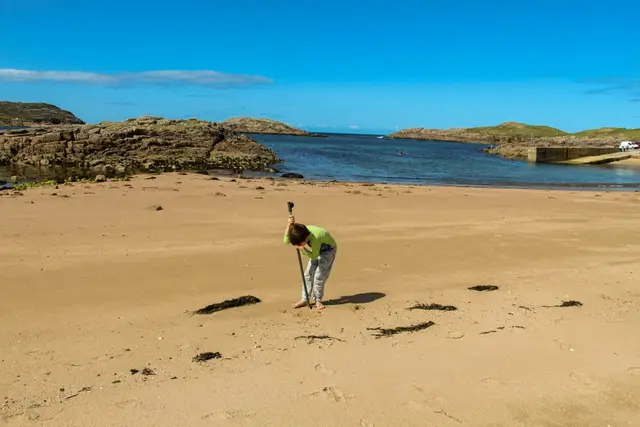 a person standing on a beach