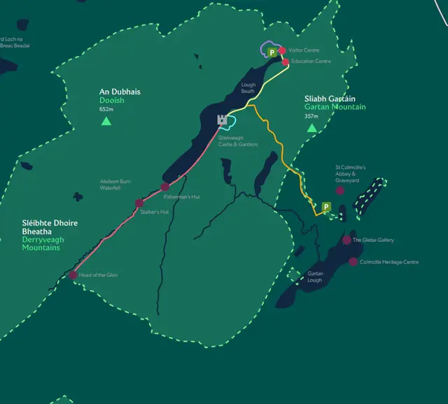 Glenveagh National Park walking trails map